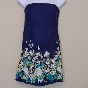 Strapless Old Navy floral print dress Sz 14